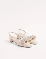 Valentino Bowow Slingback Pumps In Kidskin With Mirrors And Crystals 45Mm - Image 7